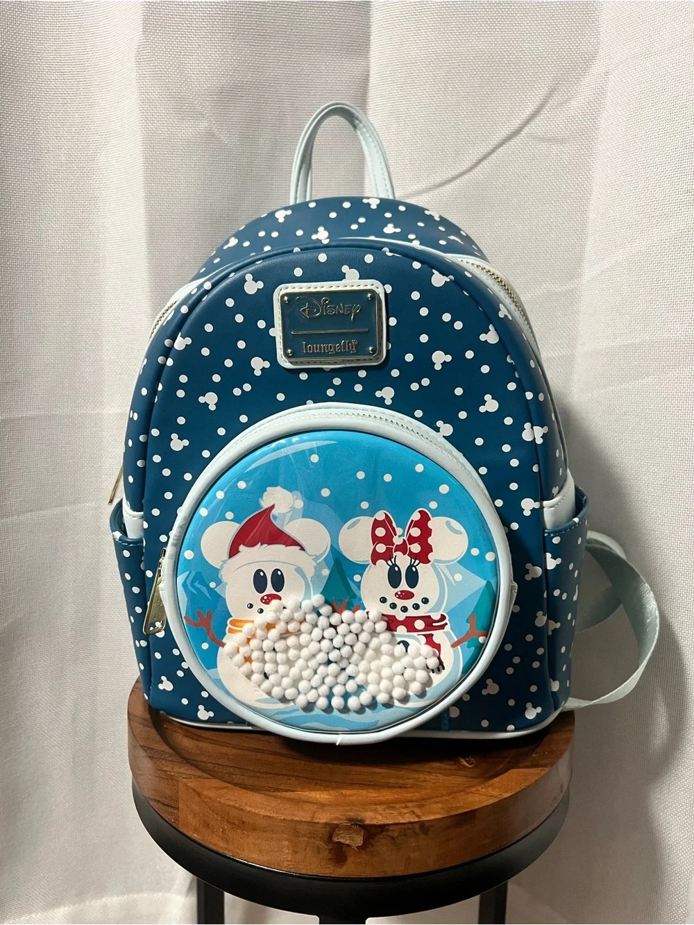 Disney Loungefly Mickey Minnie Snowman Mini Backpack Holiday Winter Christmas